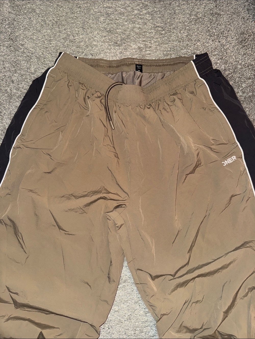 ONER Two-Tone Track Pants in tan & Black - Picture 4 of 7